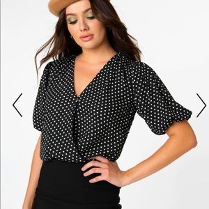 Retro polka dot bodysuit.